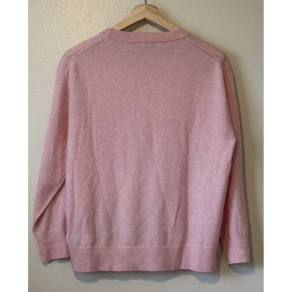 J Crew 100% Cashmere Relaxed Crewneck Sweater Pink Small New Preppy Classic - Picture 2 of 9